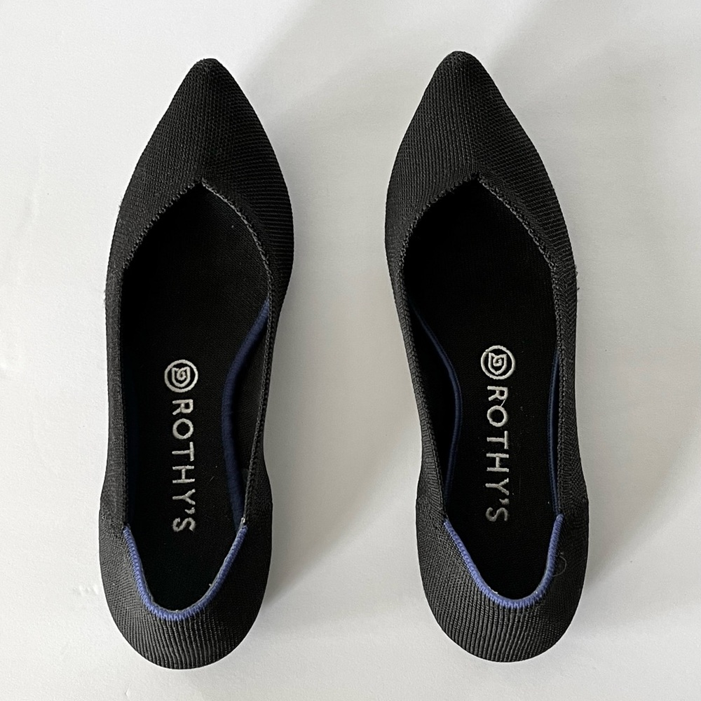 Rothy’s The Point Woven Flat Shoe Black 8.5